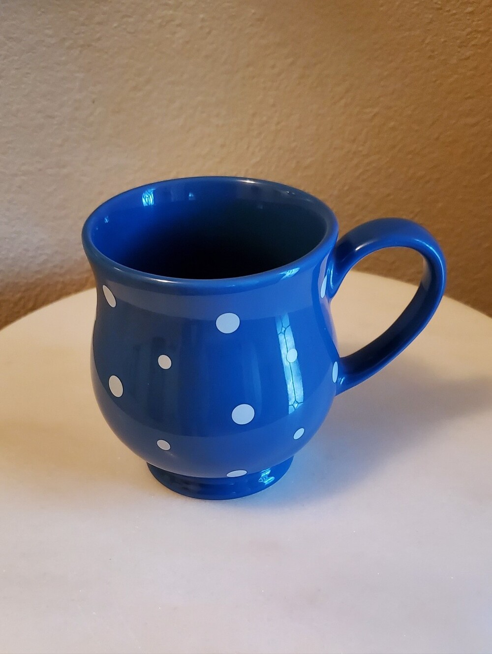 Temptations Blue Polka Dot Ceramic Mug - Classic Home Dining